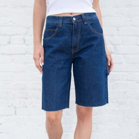 Brandy Melville Pants - Brandy Melville JACKSON DARK WASH SHORTS - cargo navy denim